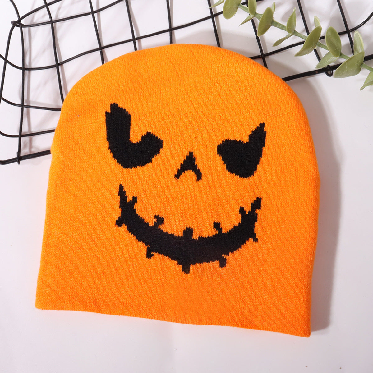 Gorro de punto cálido con estampado de diablo de Halloween
