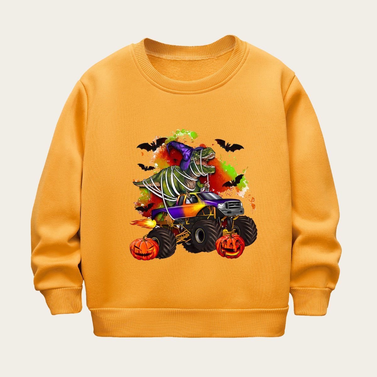 Kids Toddler Boys Girls Casual Halloween Print Fleece Sweatshirt