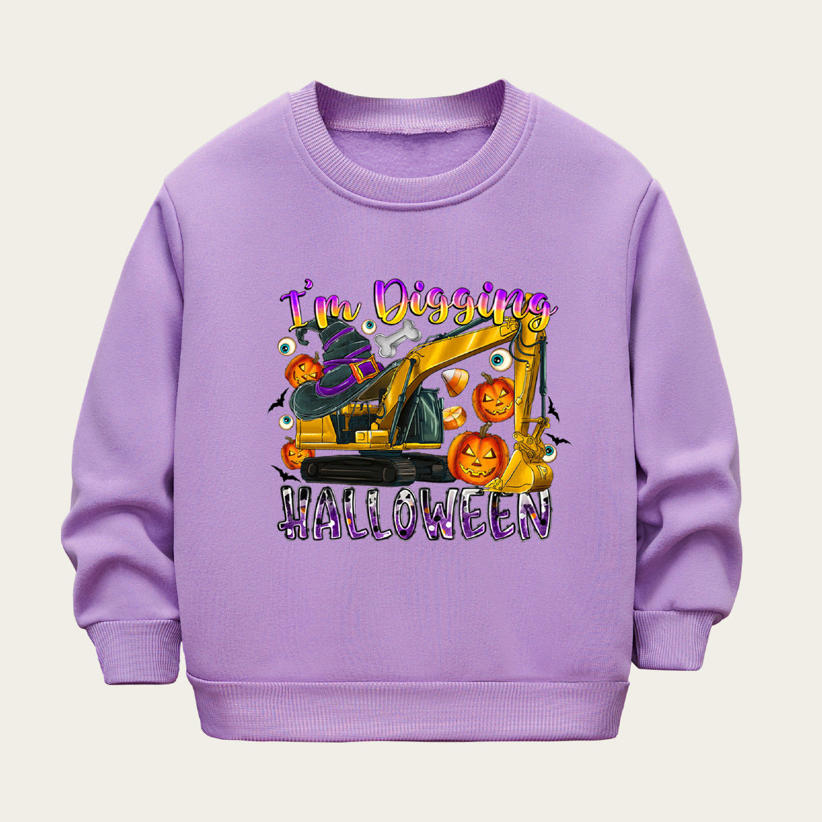 Kids Toddler Boys Girls Casual Halloween Cartoon Fleece Sweatshirts