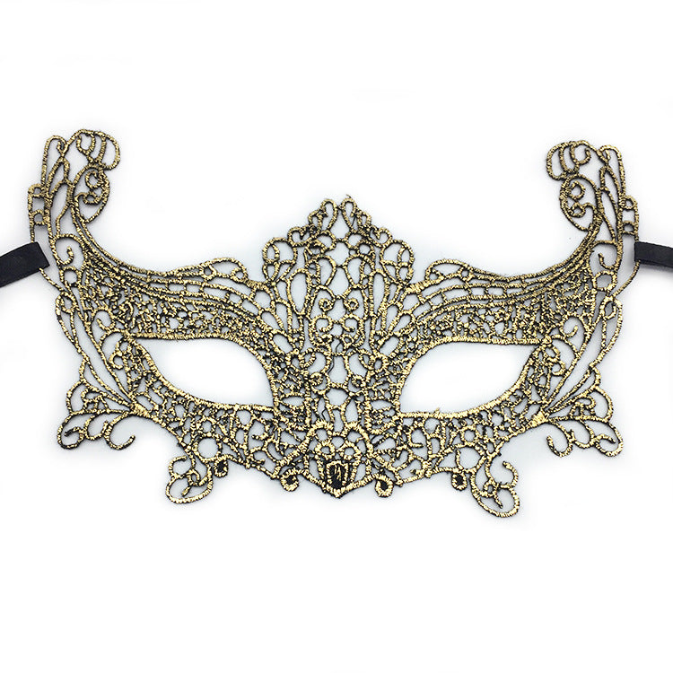Women Simple Hollow Lace Half Face Mask for Halloween