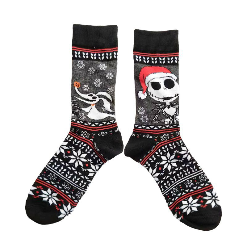 Calcetines creativos de Halloween con calaveras y fantasmas de terror
