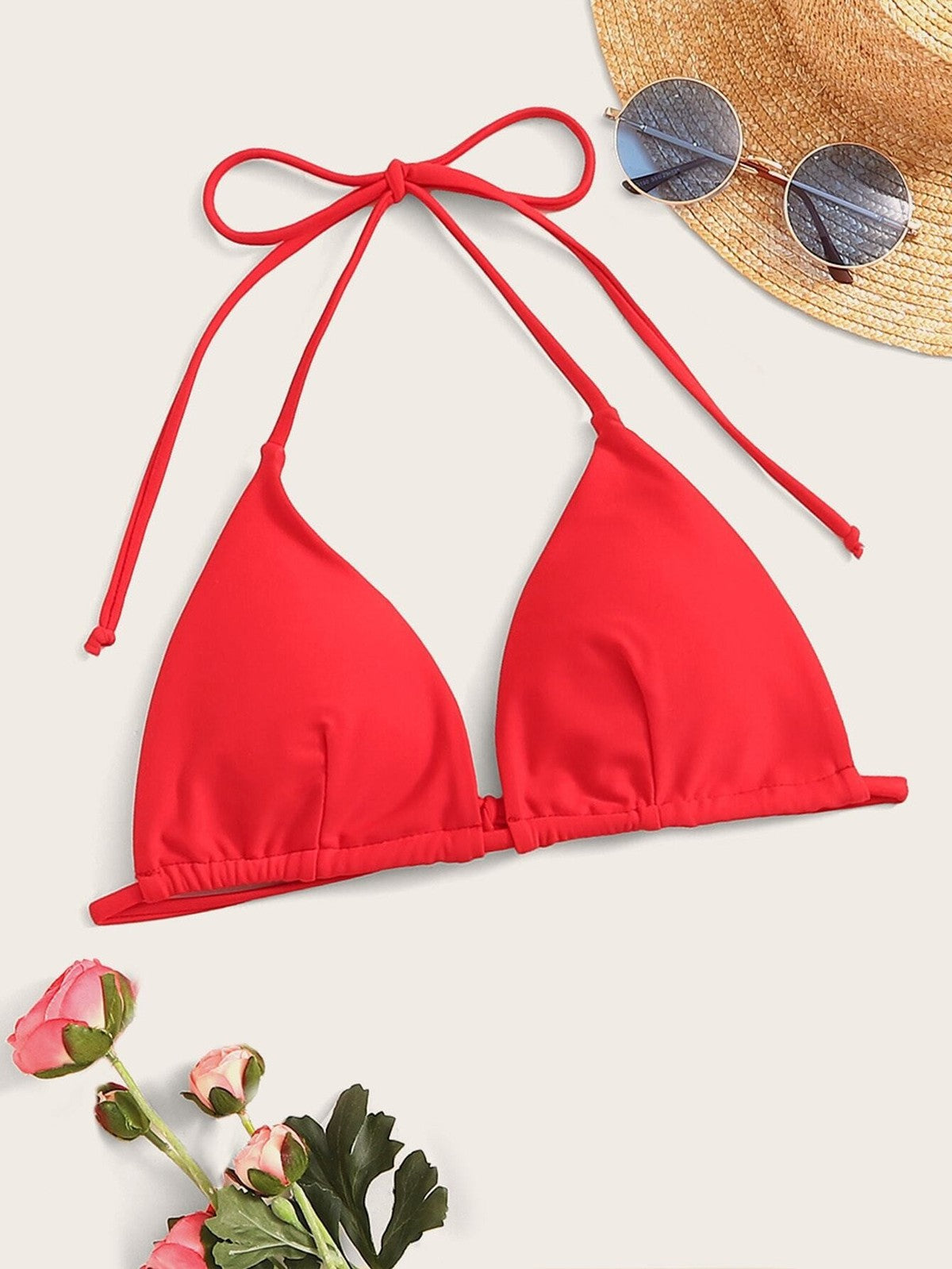 Women's Fashion Sexy Solid Color Halter-Neck Bikini