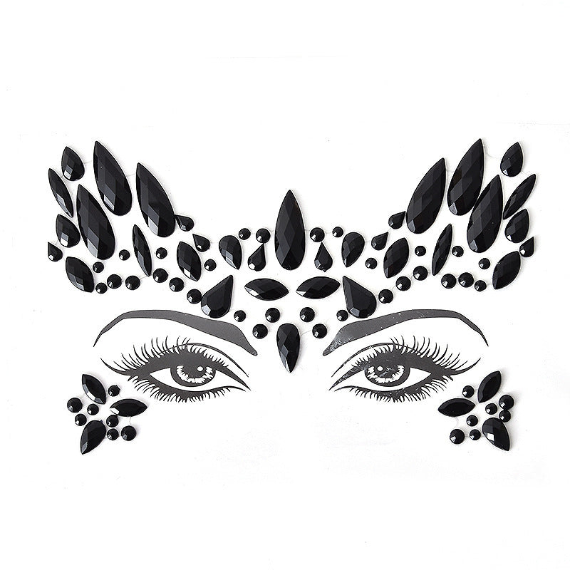 Autocollant en résine pour sourcils, décoration de visage, carnaval d'Halloween