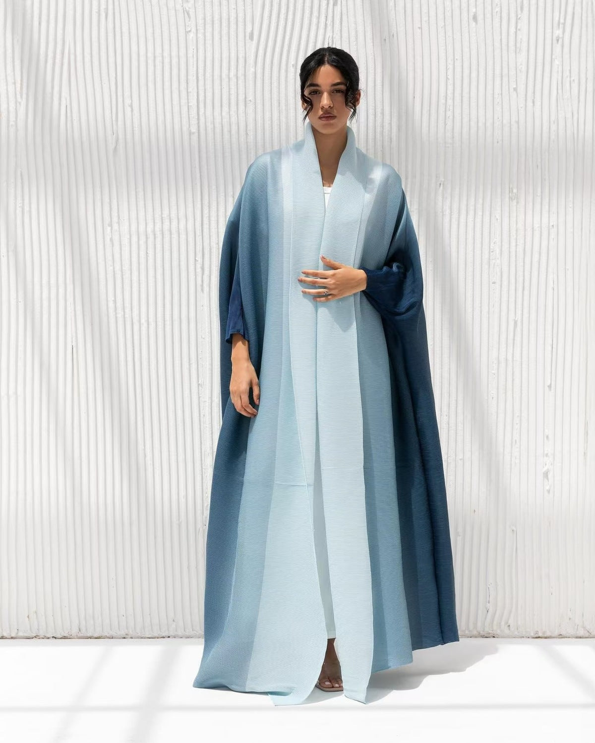 Women Fashion Casual Gradient Long Sleeve Robe Coat