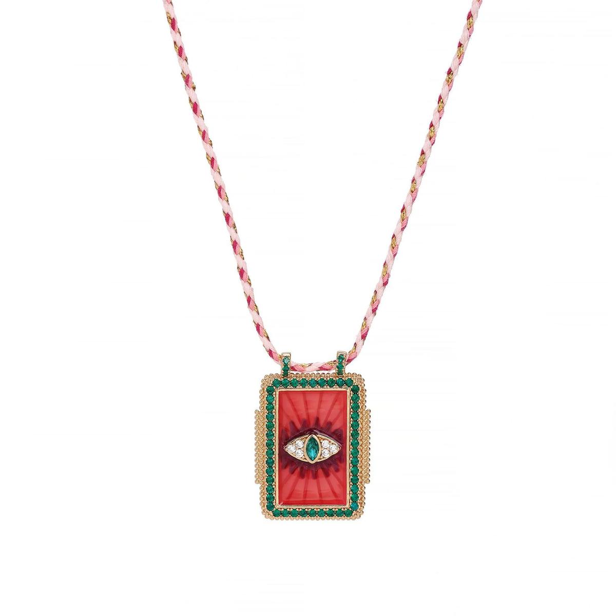 Collar con colgante de ojo malvado de sol y luna de estilo bohemio para mujer