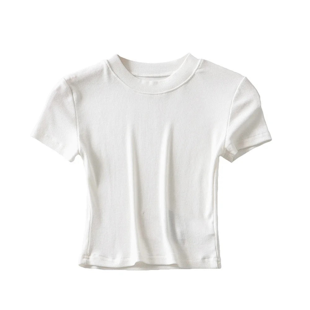 Summer Women Casual Solid Color Blank T-Shirt