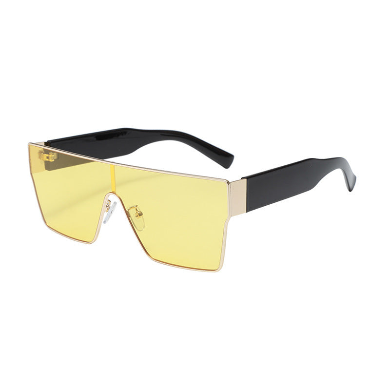 Lunettes de soleil carrées en métal résistantes aux UV avec style polygone