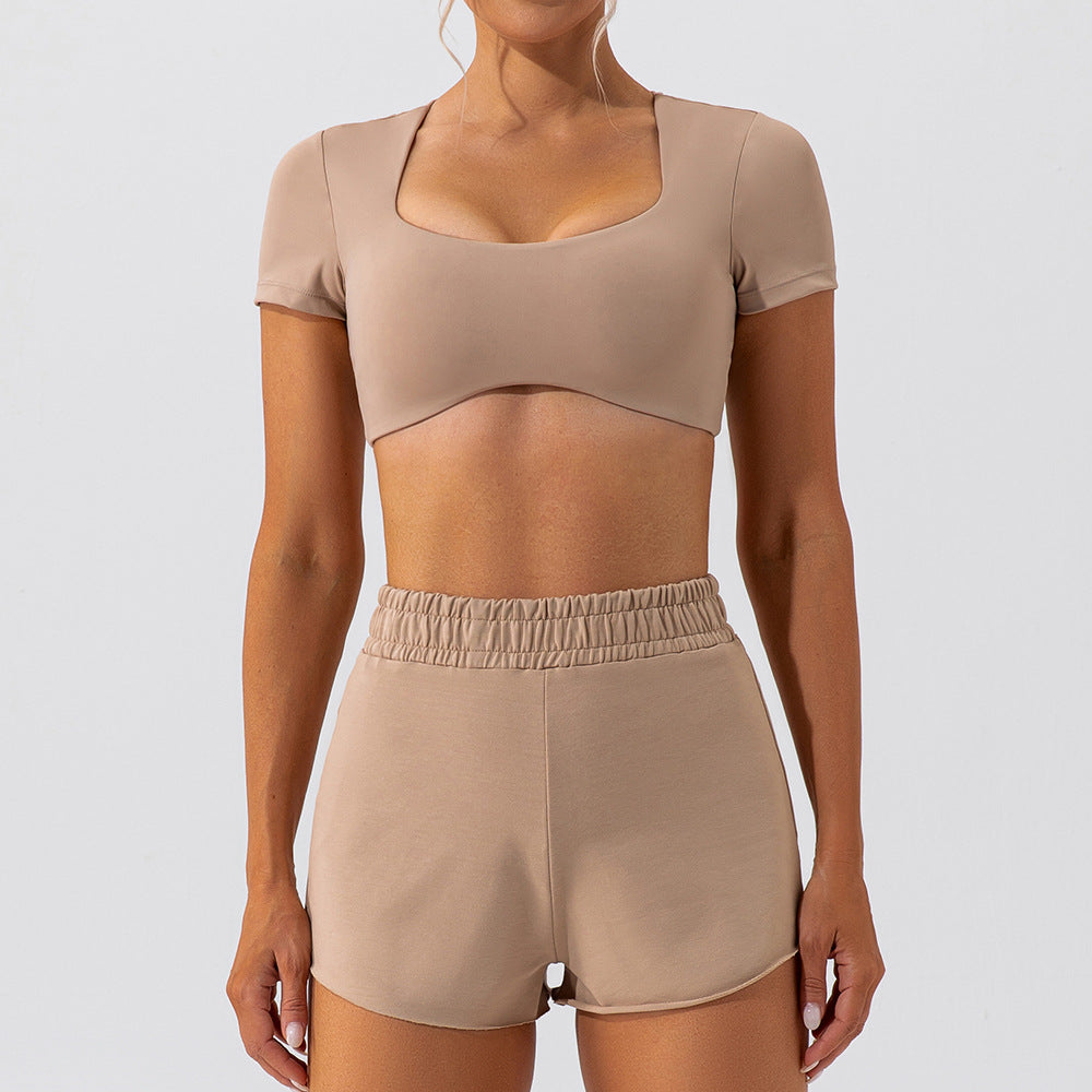 Women Fashion Sexy Solid Color Quick-Drying Yoga Set