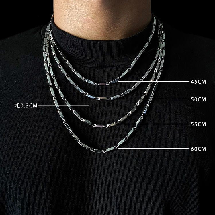 Men Fashion Casual Titanium Steel Bamboo Necklace