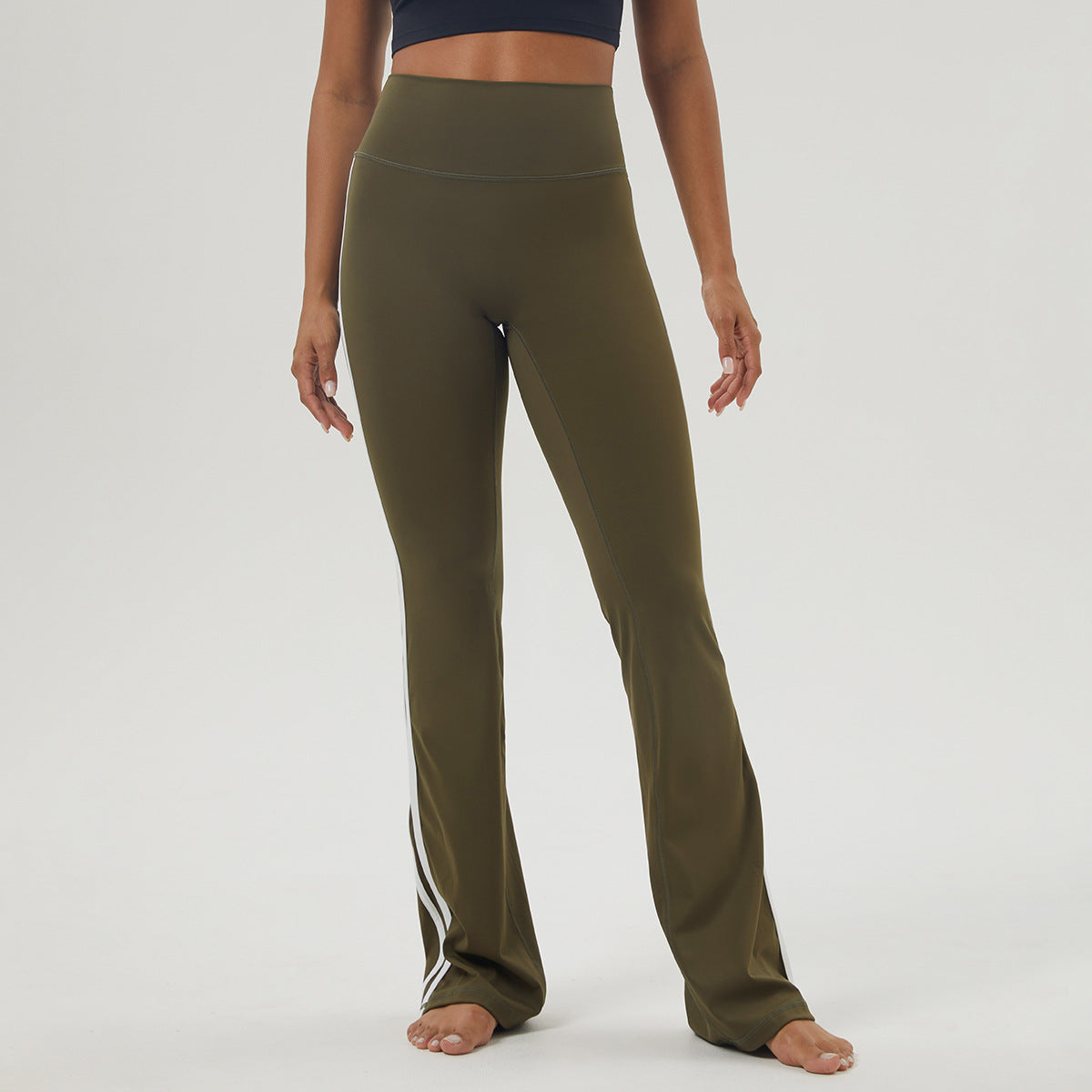 Leggings deportivos de moda de yoga con rayas laterales para mujer