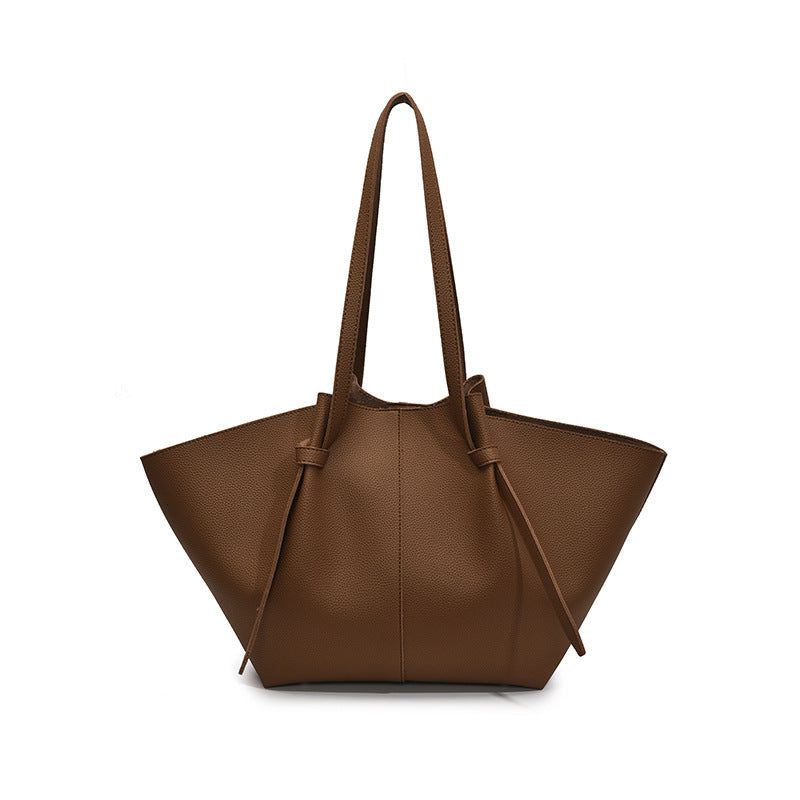 Bolso de mano plisado de color sólido informal de moda para mujer con gran capacidad