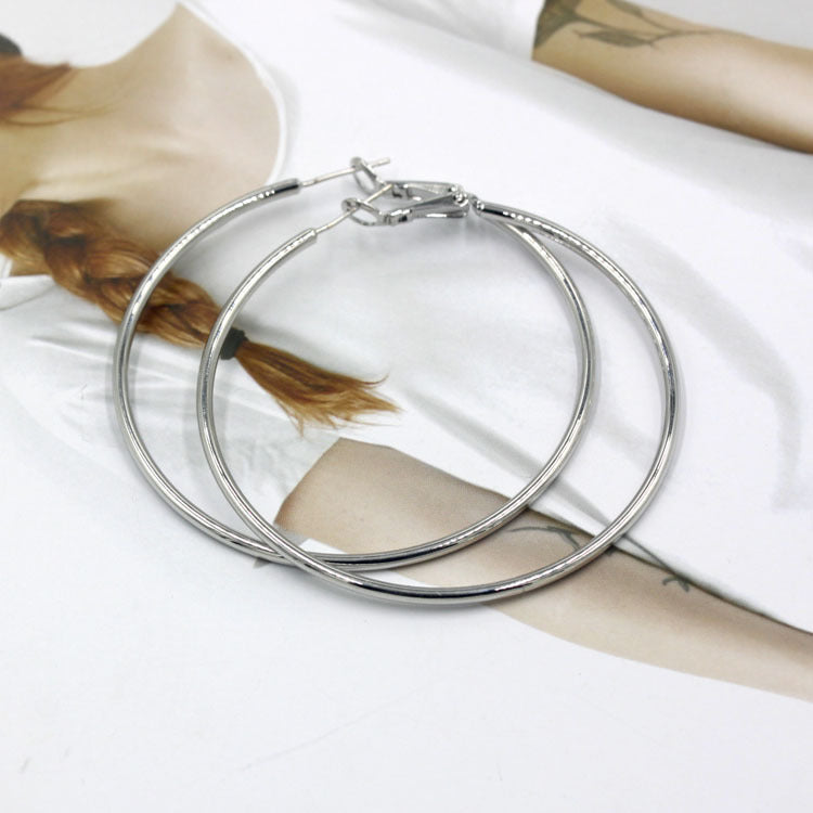 Simple Exaggerated Hoop Earrings in Copper