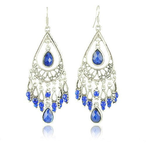 Boucles d'oreilles pendantes multicolores style bohème rétro pour femme