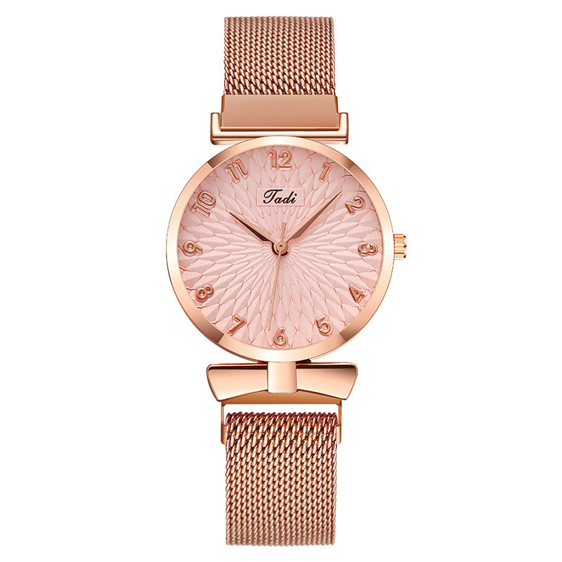 Women Fashion Casual Solid Color Digital Sunflower Quartz Watch