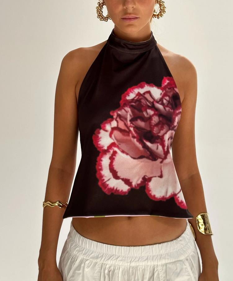 Women Summer Sleeveless Halter Neck Top
