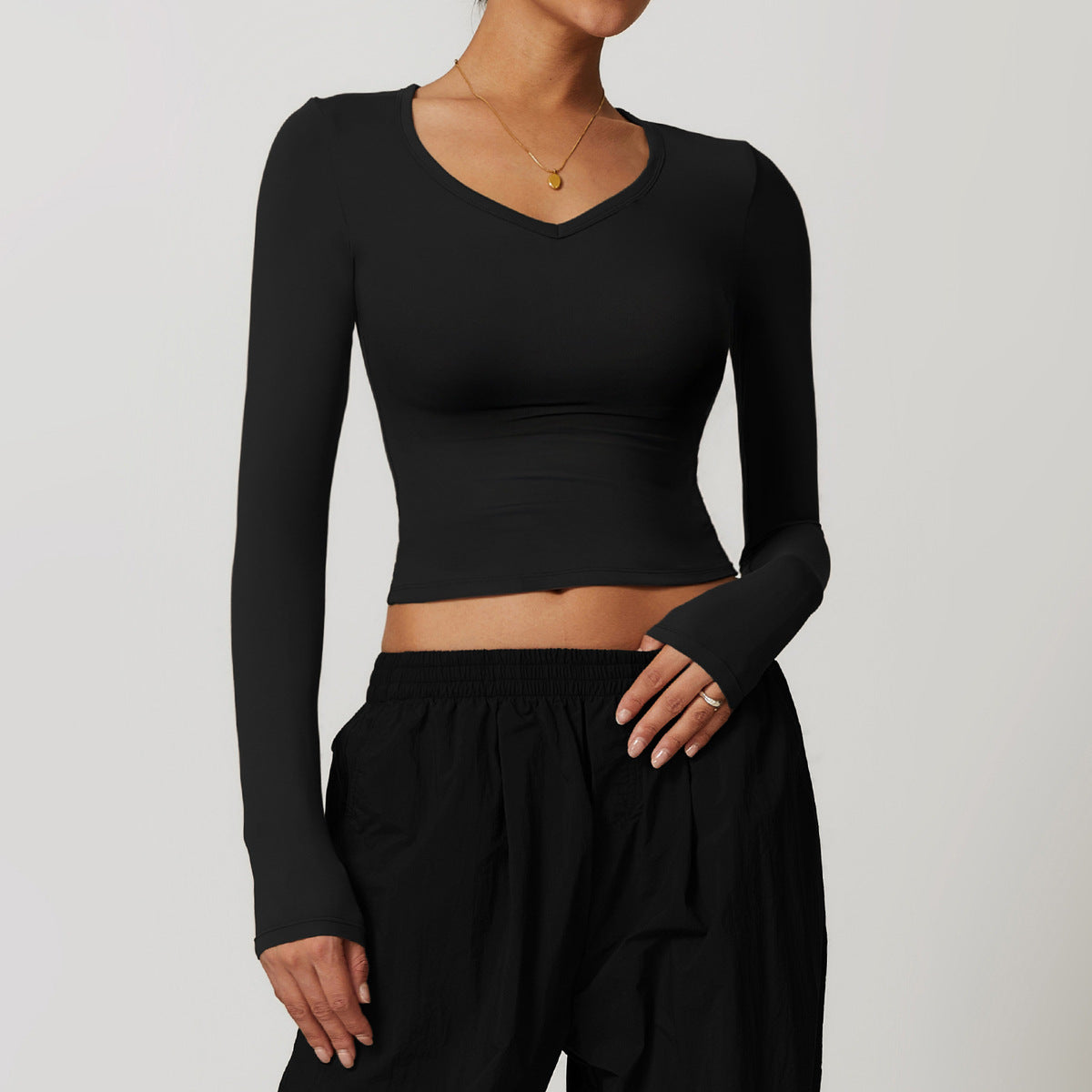Casual Quick-Drying Long-Sleeve Yoga T-Shirt