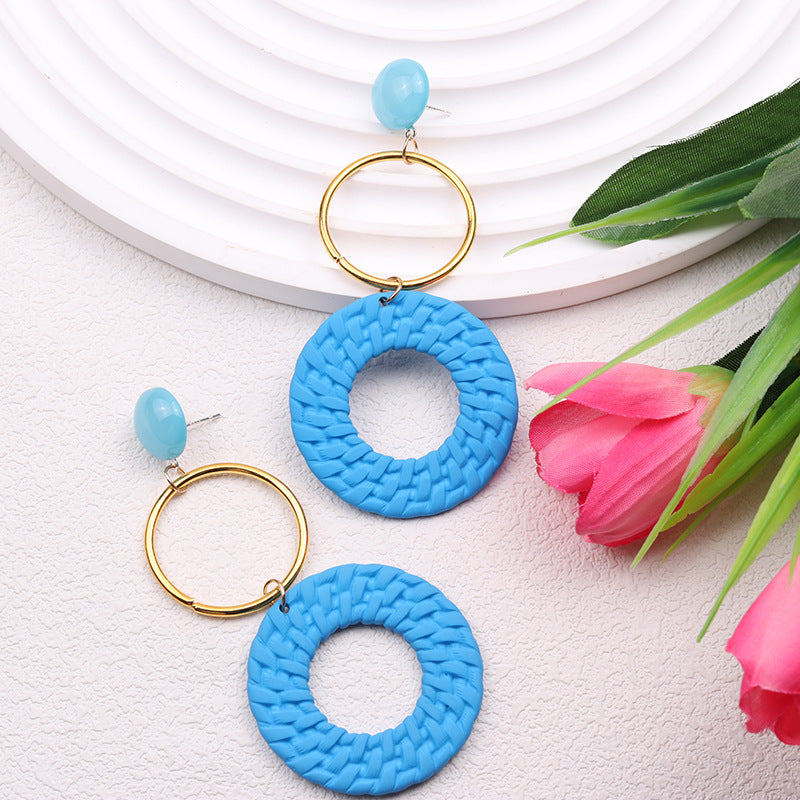Bohemian Geometric Circular Acrylic Earrings