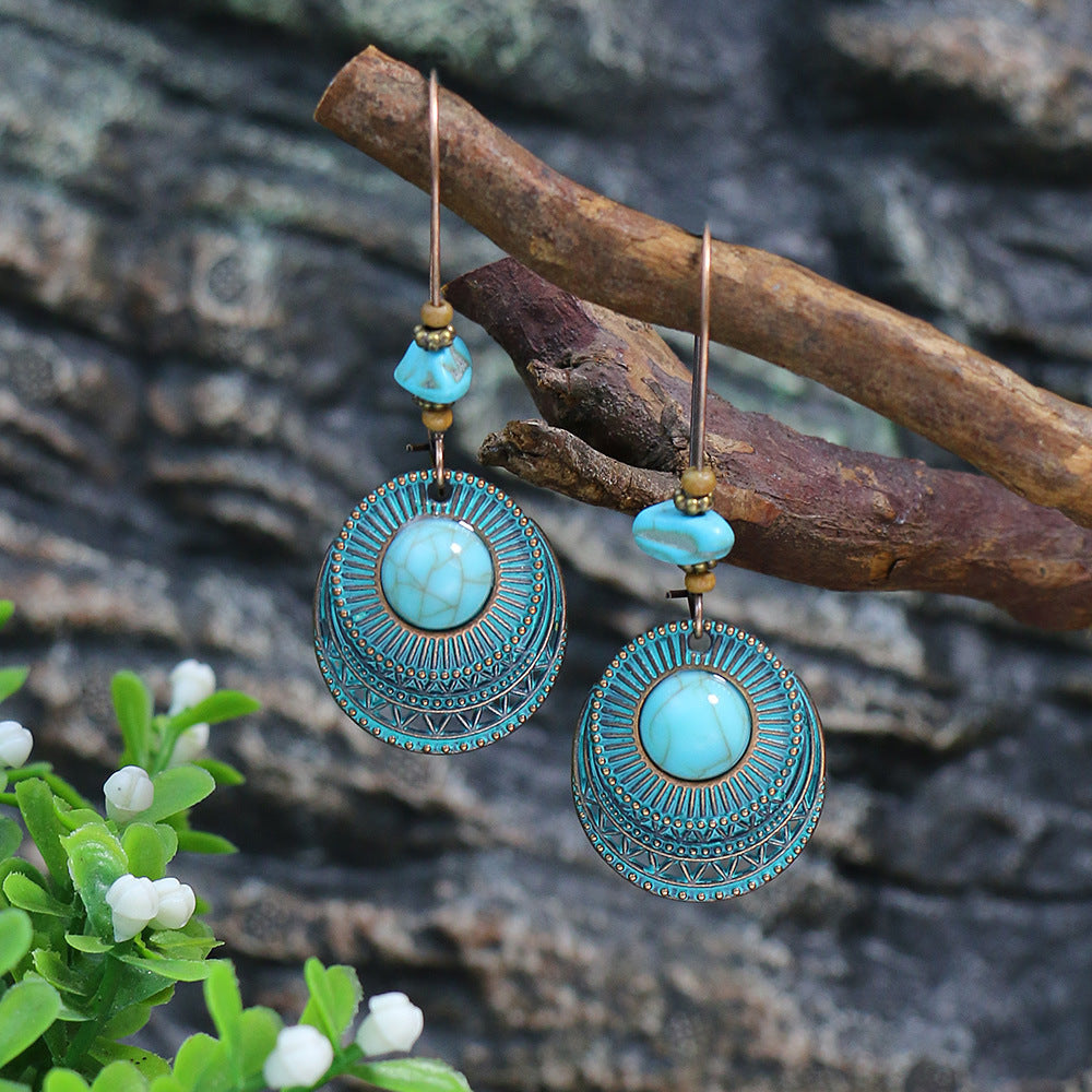 Boucles d'oreilles bohèmes à pampilles géométriques en forme de goutte d'eau