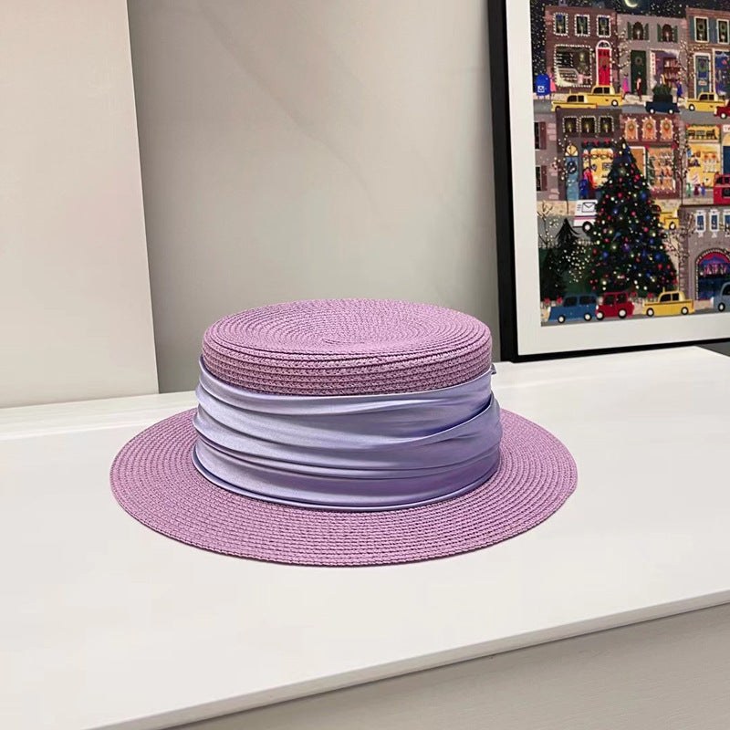 Women Fashion Casual Solid Color Straw Hat