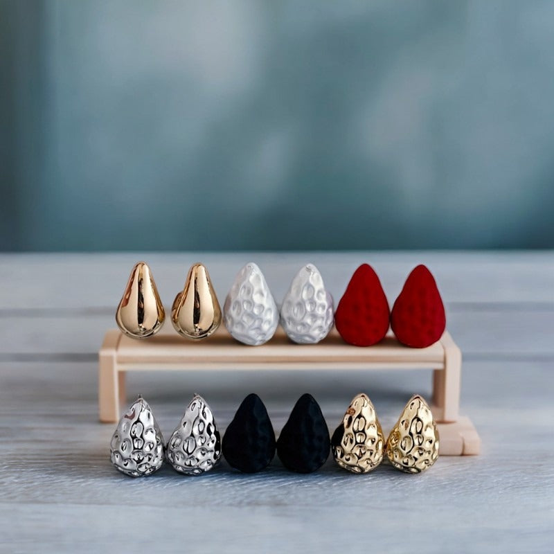 Women Fashion Solid Color Exaggerated Gold Drop Earrings
