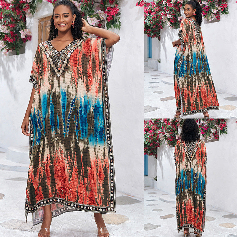 Traje de baño informal con estampado de mariposas para playa y vacaciones para mujer