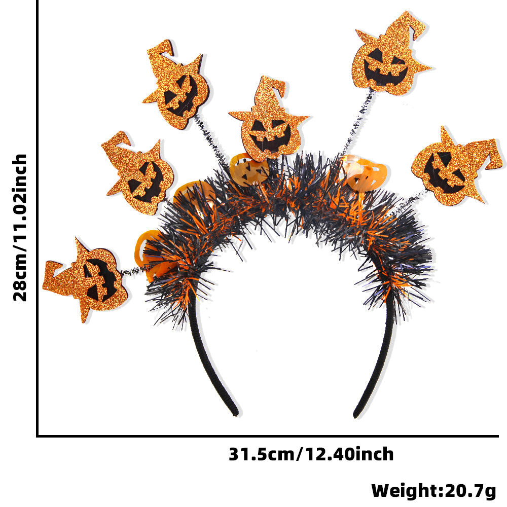 Accesorio de plástico con forma de aro de cabeza de araña y calabaza para Halloween
