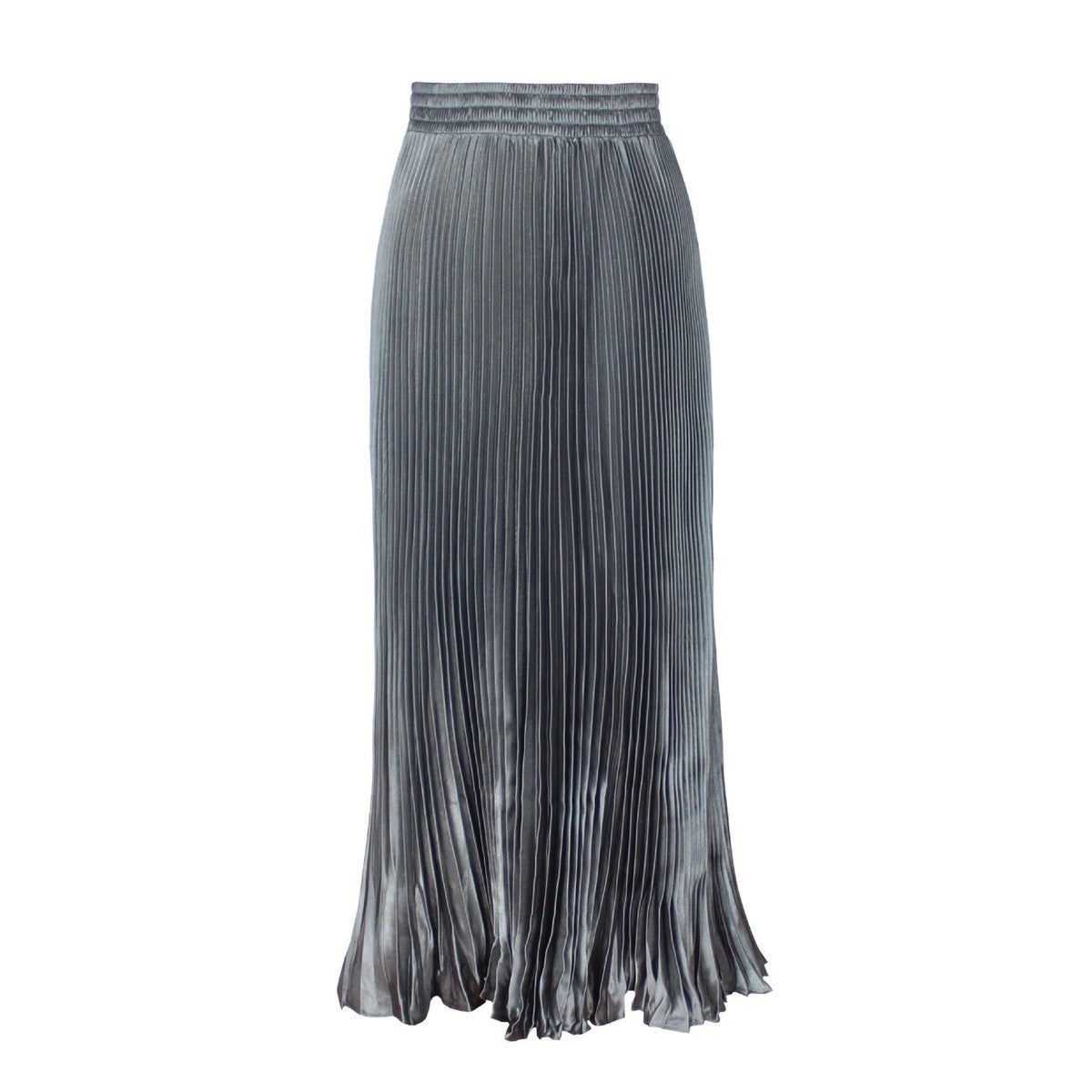 Women Fashion Solid Color Pleated Skirt in Cotton Silk