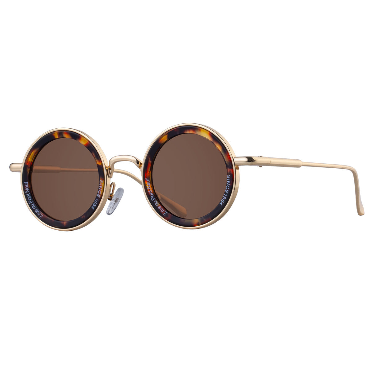 Lunettes de soleil rondes classiques à monture métallique pour hommes, couleurs unies