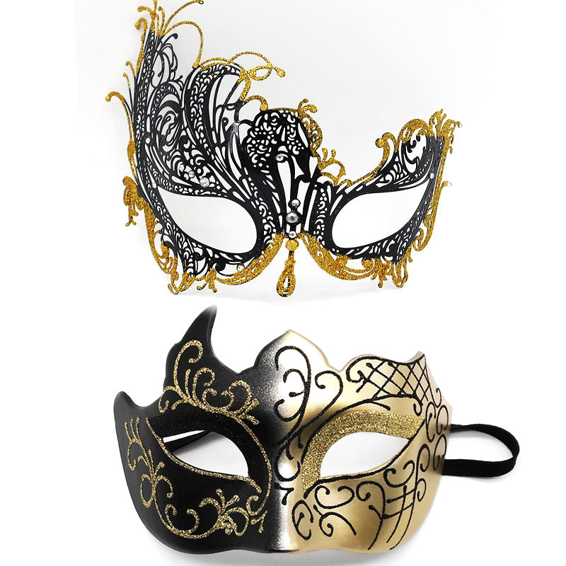 Masquerade Carnival Black Half Face Diamond Mask