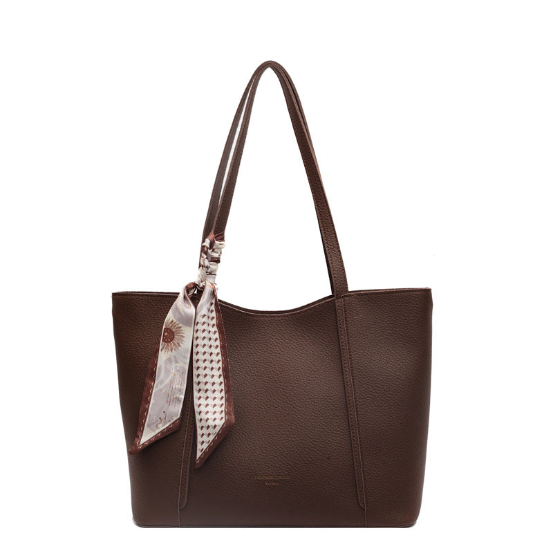 Bolso tote informal de PU con cinta de gran capacidad para mujer
