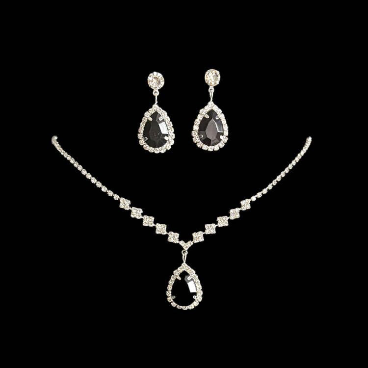 Women Fashion Elegant Simple Earrings Necklace Two-Piece Set