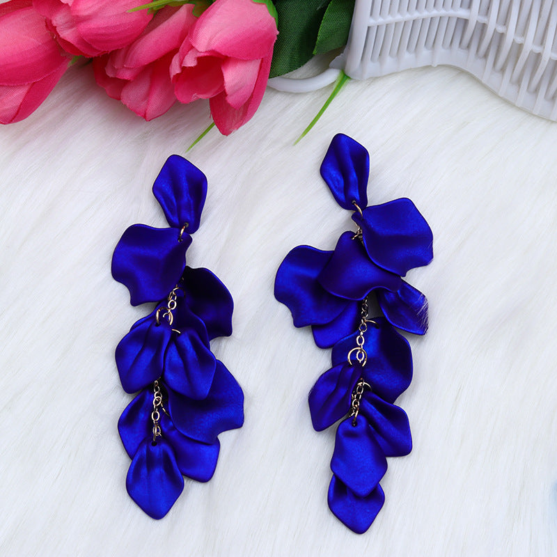 Bohemian Style Personalized Tassel Petal Earrings