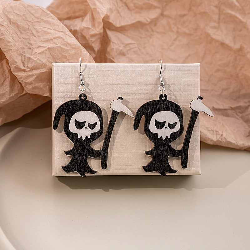 Halloween Women Cartoon Ghost Skull Earrings Alloy Jewelry