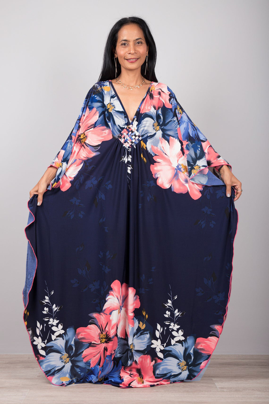 Robe de plage ample en polyester imprimé