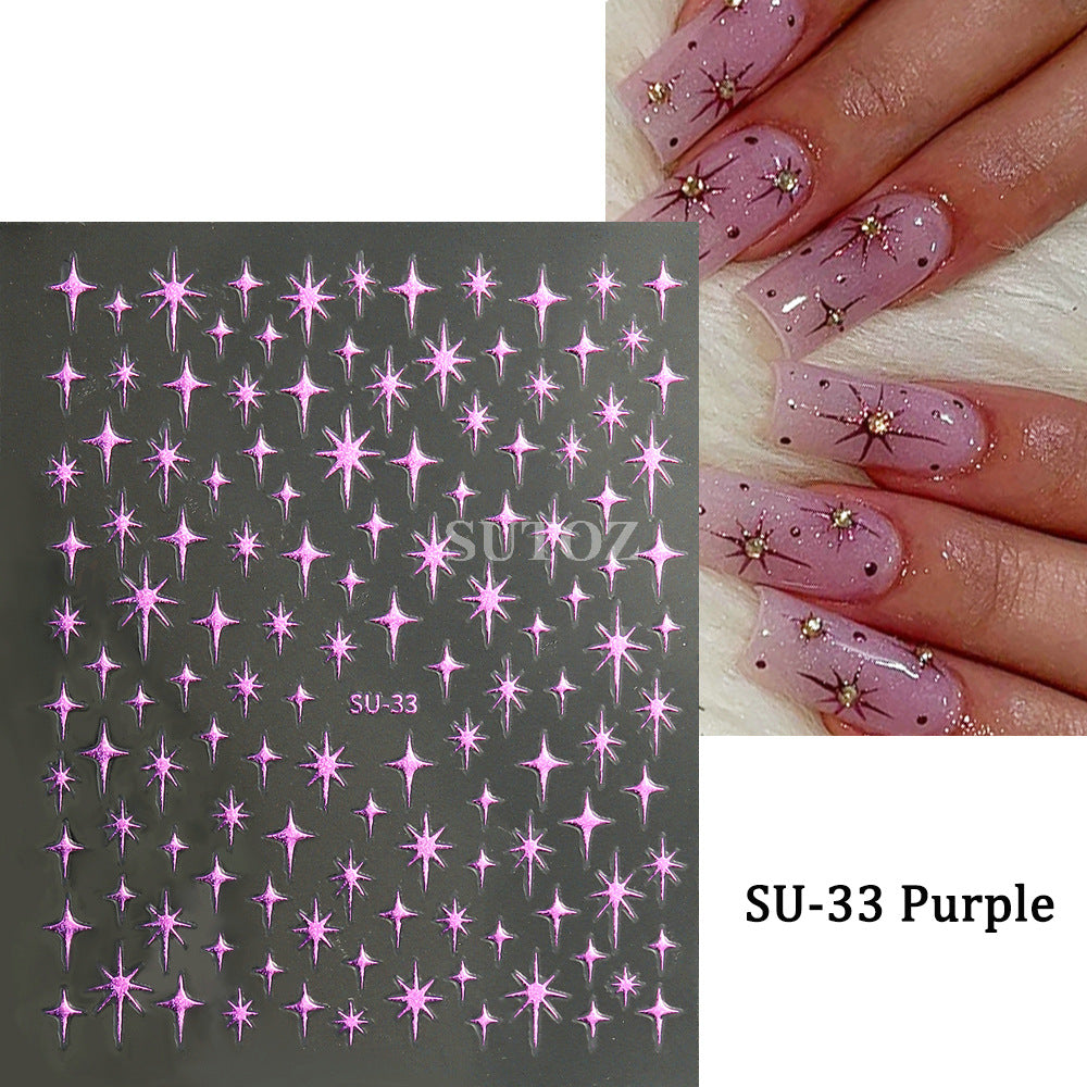Autocollants pour nail art étoiles scintillantes