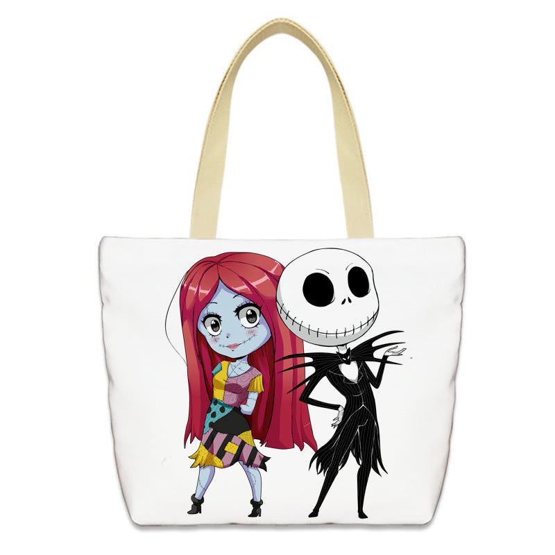 Bolso de lona con diseño de calabaza de Halloween para mujer