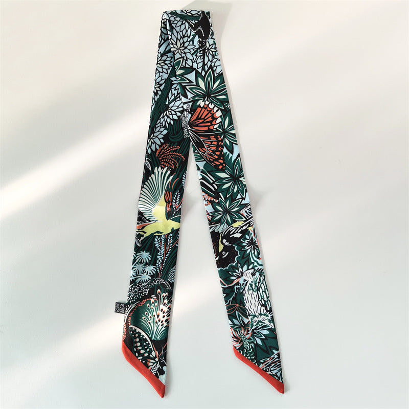 Fashion Printed Ribbon Tie Bag Handle Scarf