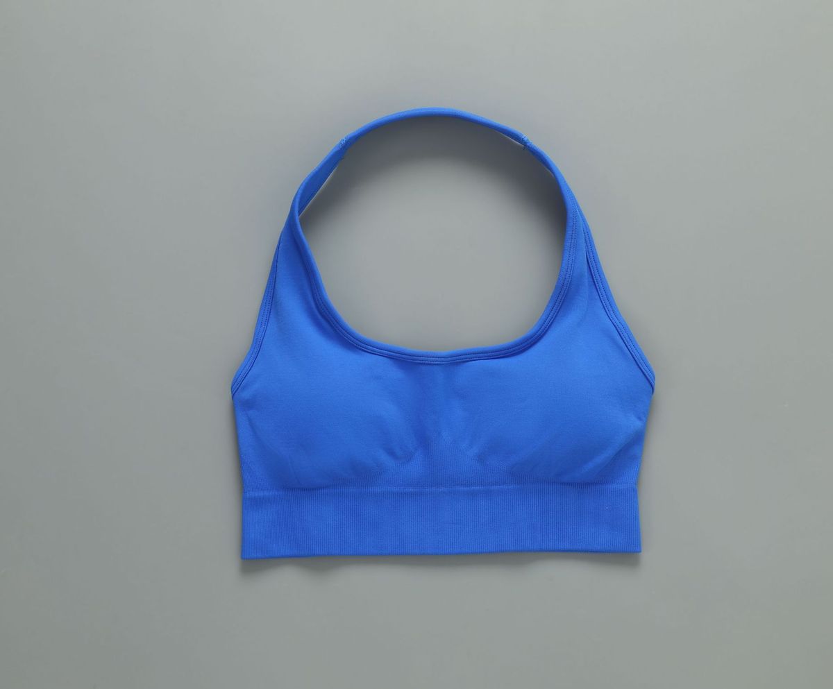 Women Fashion Solid Color Seamless Halter-Neck Bra