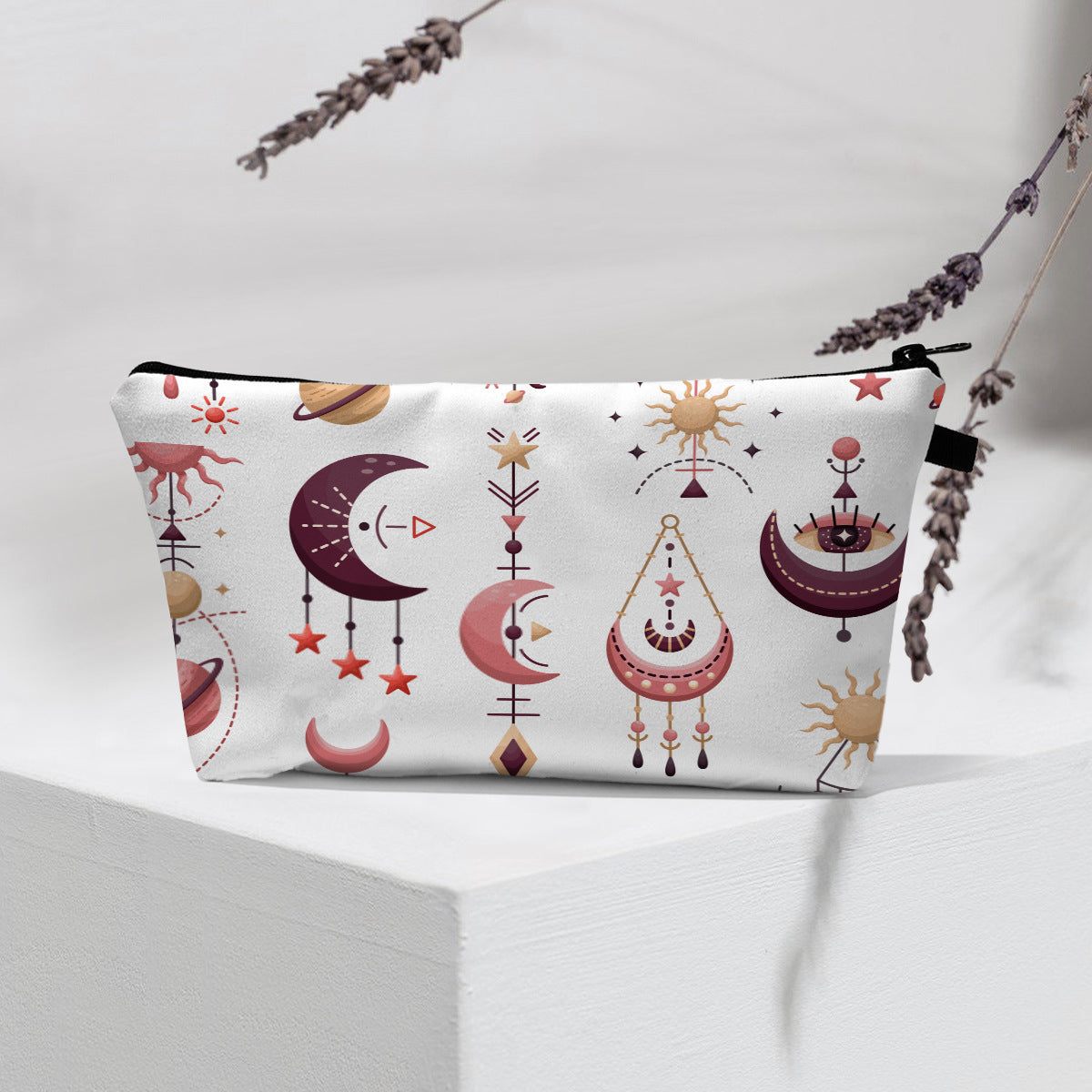 Bolsa de cosméticos portátil con diseño de mal de ojo para mujer