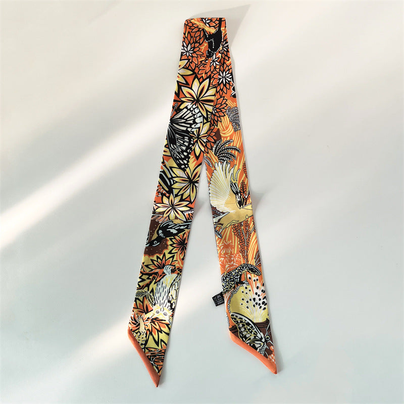 Bufanda con asa para bolso con lazo estampado de moda