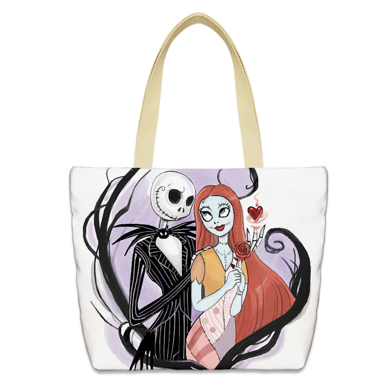 Bolso de lona con diseño de calabaza de Halloween para mujer
