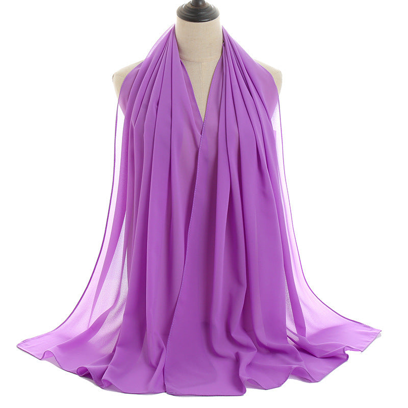 Bufanda de gasa con burbujas de color liso de verano para mujer