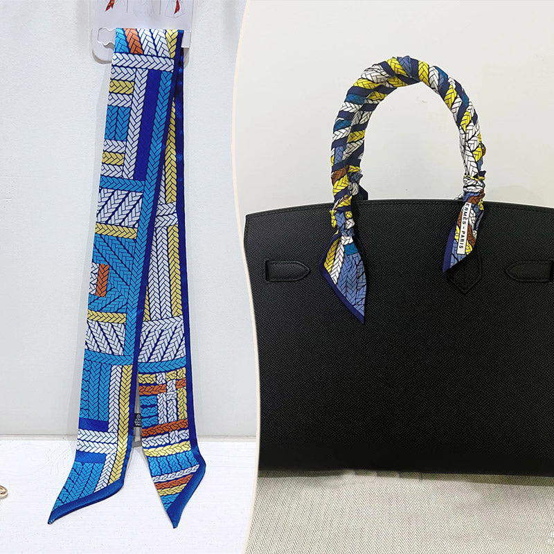 Fashion Printed Ribbon Tie Bag Handle Scarf