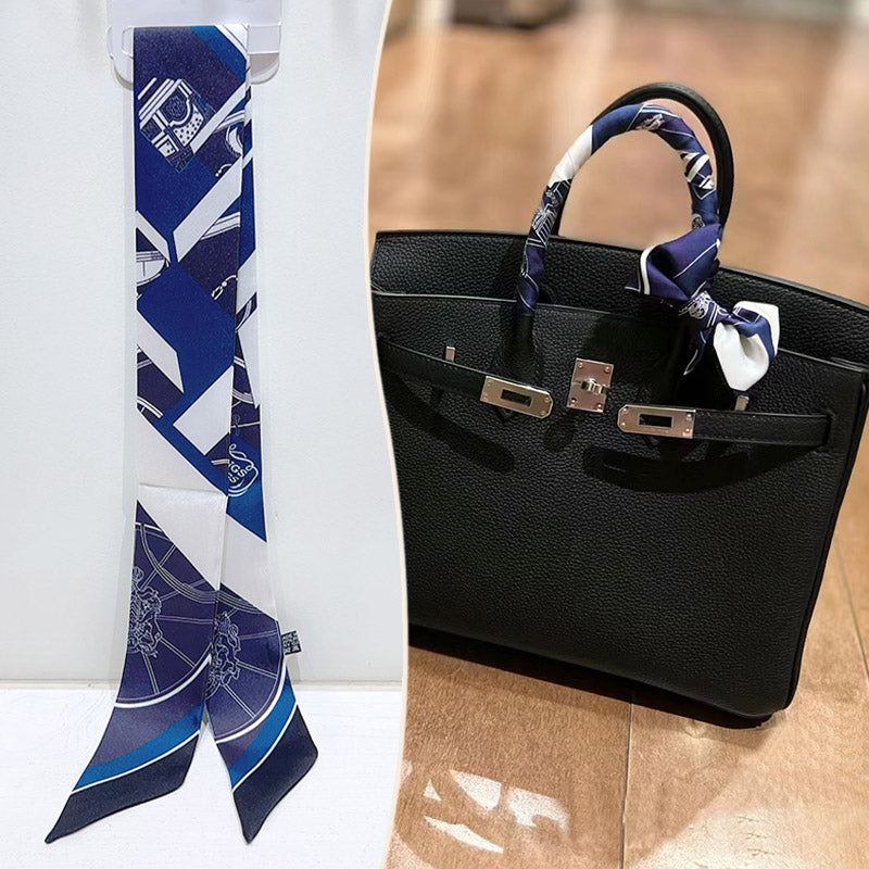 Bufanda con asa para bolso con lazo estampado de moda