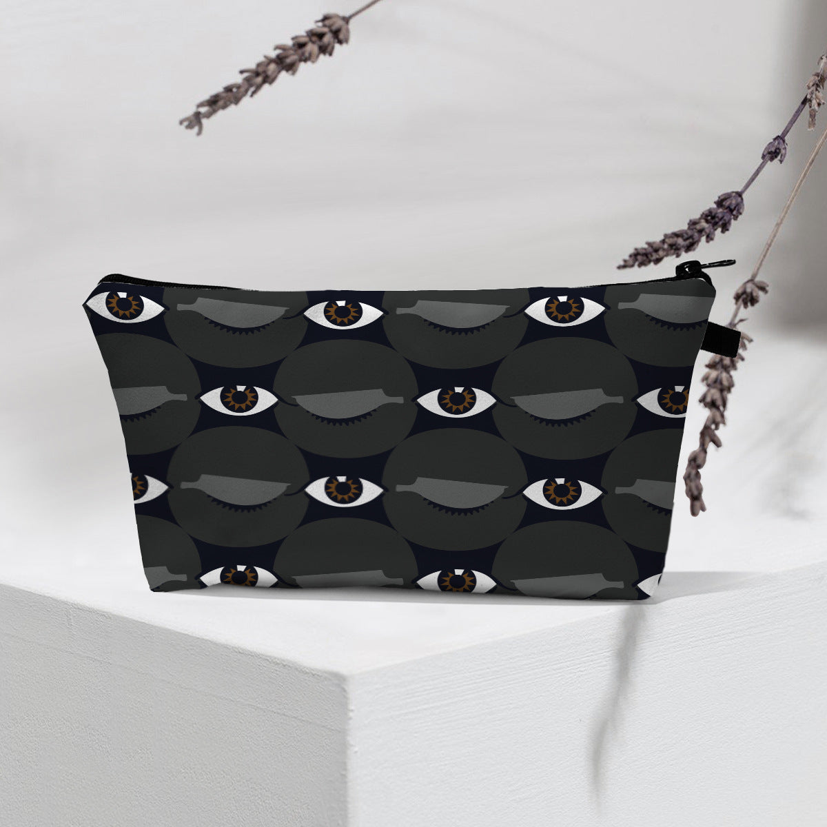Bolsa de cosméticos portátil con diseño de mal de ojo para mujer