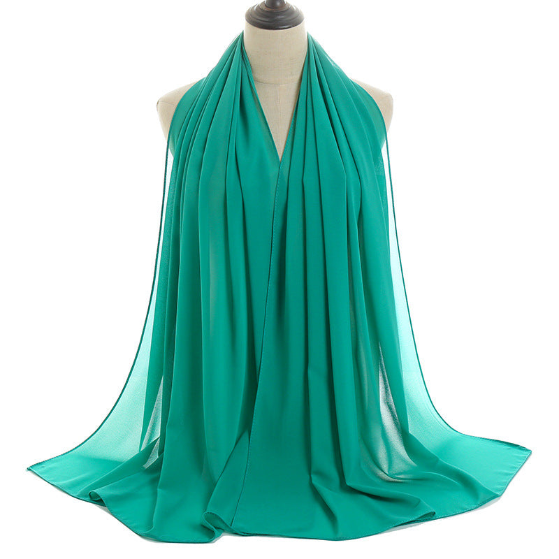 Bufanda de gasa con burbujas de color liso de verano para mujer