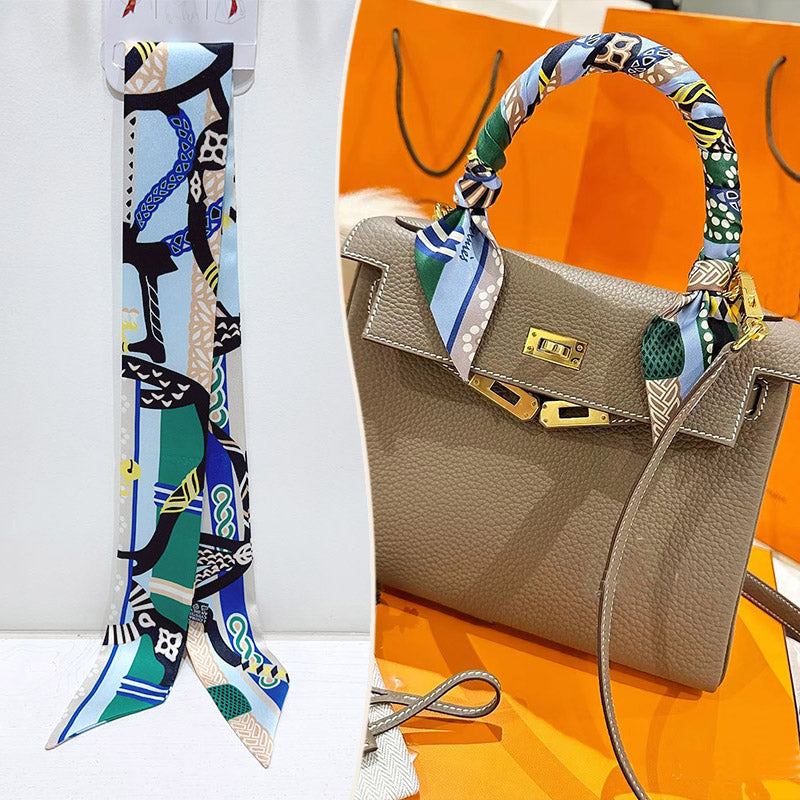 Fashion Printed Ribbon Tie Bag Handle Scarf