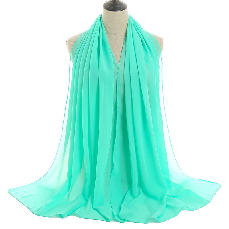 Bufanda de gasa con burbujas de color liso de verano para mujer