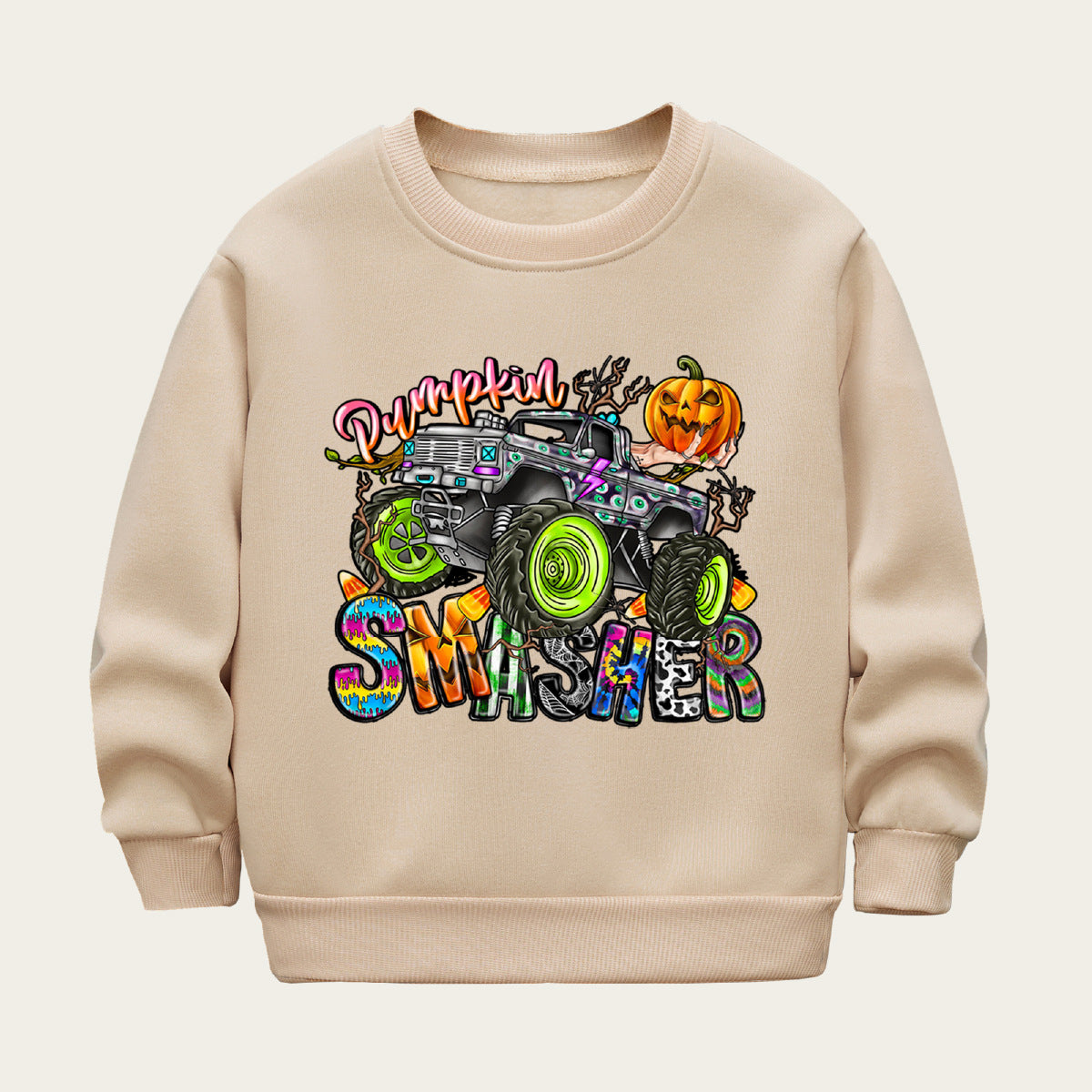 Kids Toddler Boys Girls Cartoon Fleece Long Sleeve Sweatshirt