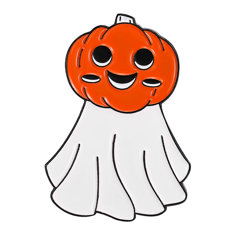 Broche fantôme créative en alliage pour femme, motif dessin animé, Halloween